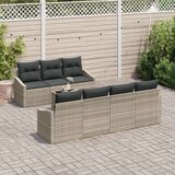  Set vrtne sofe 8 komada Bež tamno siva Ratan poliester | shoptok.hr