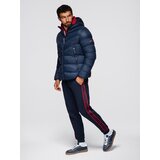 Ombre Men's long quilted jacket with large pockets - beige | shoptok.hr
