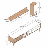 Hanah home TV komoda s policama Valensiya, 180 cm, Krem-orah | Eponuda.ba