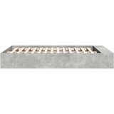 vidaXL Posteljni okvir betonsko siv 160x200 cm inženirski les | Shoptok.si