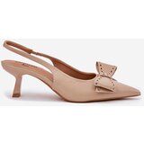 Boto High Heel Shoes With Bow Beige Folesca | ePonuda.com