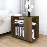 vidaXL Stranska mizica rjavi hrast 70x35x55 cm konstruiran les Cene