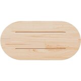 vidaXL Mizna plošča bela 70x35x2,5 cm trdna borovina ovalna | Shoptok.si