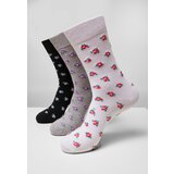 Urban Classics Floral Socks Made of Recycled Yarn 3-Pack Grey+Black+White | ePonuda.com