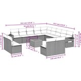  14-dijelni set vrtnih sofa s jastucima poliratan crni | shoptok.hr