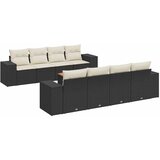  9-dijelni set vrtnih sofa s jastucima crni od poliratana | shoptok.hr