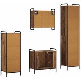  Set ormarića za kupaonicu 4 kom. Staro drvo 40 x 36 x 181 cm - Staro drvo Ormarić ispod sudopera (2 vrata) + viseći ormarić + ku | shoptok.hr