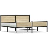 Metalni okvir kreveta bez madraca boja hrasta sonome 160x200 cm Cijene