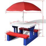  Dječji stol i klupa za piknik sa suncobranom višebojni | Eponuda.com