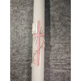  Krstne sveče s križcem in golobčkom v roza barvi KRSV 204-01 | Shoptok.si