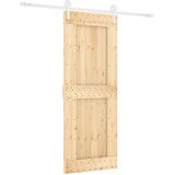  Klizna vrata 80 x 210 cm Čvrsta borovina (neobrađena) | shoptok.hr