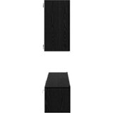 TV Kabinet za Zid 3 pcs 100 x 30 x 30 cm Crni hrast | shoptok.hr