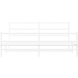 vidaXL Kovinski posteljni okvir z vzglavjem in vznožjem bel 193x203 cm, (21007075) | Shoptok.si