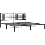  Metalni okvir za krevet s uzglavljem crni 183x213 cm | shoptok.hr