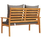  Vrtna klupa s jastukom 120 cm od masivnog bagremovog drva Siva | Shoptok.si