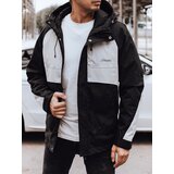 DStreet Kurtka męska przejściowa przeciwdeszczowa czarno-szara | Shoptok.si