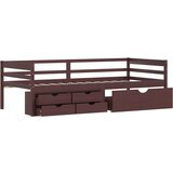 vidaXL Okvir za krevet i ladice/ormarić tamnosmeđi 90x200 cm borovina | shoptok.hr