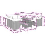 vidaXL 10-dijelni set vrtnih sofa s jastucima crni od poliratana | shoptok.hr