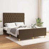  Okvir za krevet bez madraca tamnosmeđi 140 x 190 cm od tkanine | shoptok.hr