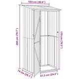  Vrtne šupe Antracit 103 x 74 x 200 cm Metal - Antracit 103 x 74 x 200 cm | shoptok.hr