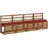  Jastučići za klupe - 2 dijela VUGHT 2 pcs 100% poliester Crvena | shoptok.hr