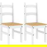 Maison Chic Jedilni stoli - Vzorci stoli 2 kosa beli 40x46x99 cm trdna borovina A200, (22031877) Cene