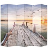 vidaXL Zložljiv paravan 228x170 cm jezero | Shoptok.si