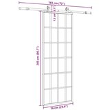 vidaXL Klizna vrata s priborom crna 76 x 205 cm od ESG stakla | shoptok.hr