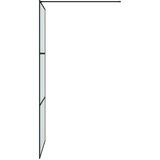 Pregrada za tuš crna 90 x 195 cm s mutnim staklom ESG | shoptok.hr