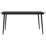 Vrtni blagovaonski stol crni 150 x 80 x 74 cm čelik i staklo | shoptok.hr