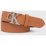 Calvin Klein Jeans Usnjen pas ženski, oranžna barva, K60K612377