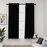  Zavjese za zamračivanje s prstenima 2 kom crne 140 x 175 cm | shoptok.hr