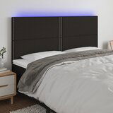 vidaXL LED posteljno vzglavje črno 160x5x118/128 cm blago | Shoptok.si