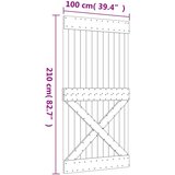  Klizna vrata s priborom za montažu 100x210 cm masivna borovina | shoptok.hr