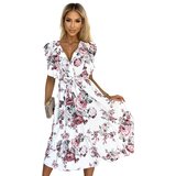 numoco basic Midi dress with ruffle, neckline and tie Numoco | Shoptok.si