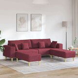 Tkaninska sofa s jastukom 3 pcs Vinska crvena 208 cm tkanina Cijene