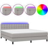Maison Chic Box spring postelja - Vzmetna postelja z vzmetnico LED sv. siva 160x200 cm blago SL15201, (21901745) | Shoptok.si