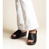 Gemre Black perforated wedge sandals eco leather Garvin | shoptok.hr