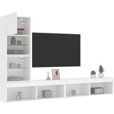 vidaXL Komplet TV omaric LED 4-delni bel inženirski les | Shoptok.si