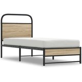  Okvir kreveta bez madraca dimljena boja hrasta 75x190 cm drveni | shoptok.hr