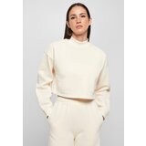 UC Curvy Ladies Cropped Oversized Sweat High Neck Crew whitesand Cene