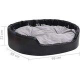 vidaXL pasja postelja črna in siva 99x89x21 cm pliš in umetno usnje | Shoptok.si