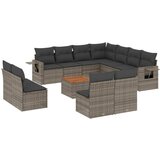 Maison Chic Seti vrtnega pohištva - Vrtna garnitura - Vrtni pohištvo set 12-delna z blazinami siva poli ratan, (21809971) | Shoptok.si