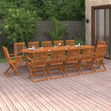 The Living Store Vrtna jedilna garnitura 13-delna 280x90x75cm trden akacijev les - Jedilna Garnitura, (21469232) | Shoptok.si