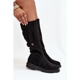 Boto Women's Insulated Flat Heel Boots Eco Suede Black Delyssa | shoptok.hr