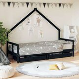  Dječjeg kreveta s ladicama crni 80 x 200 cm od borovine | shoptok.hr