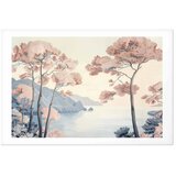  Plakat - Ocean Cliffs and Trees Delicate Motif in Pastel Colors 60x40 Bez okvira s margom | shoptok.hr