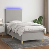  Box spring s madracem LED svjetlosivi 100x200 cm tkanina Cijene