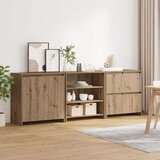  Strani šal 3 pcs Umetni hrast 70 x 41 x 75 cm Konstruiran les, (5000217261) | Shoptok.si
