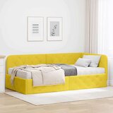  Kutni okvir kreveta s madracem Žuta 100 x 200 cm Baršun | shoptok.hr